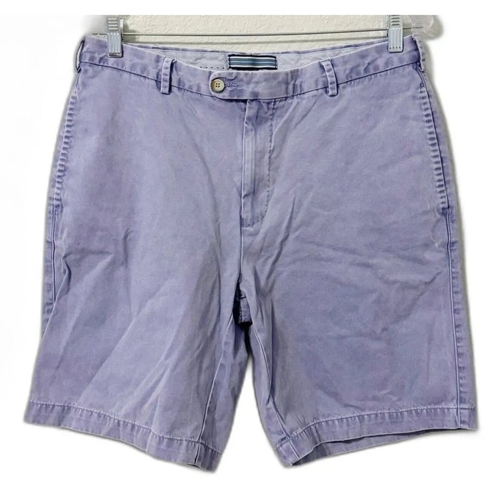 Peter Millar Mens 33 Purple Pima Cotton Flat Front Chino Shorts Classic Fit Peru